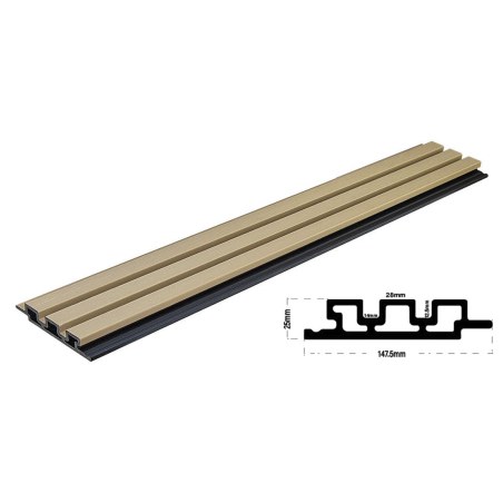 Wpc Panel 2Ης Γενιας Με 3D Πηχακια 25/147.5Mm Light Oak  5550 Newplan