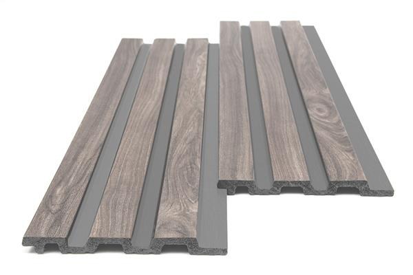 Ps Panel Με 3D Πηχακια 00 Piano 12/122/2900Mm Walnut/Dark Grey Newplan