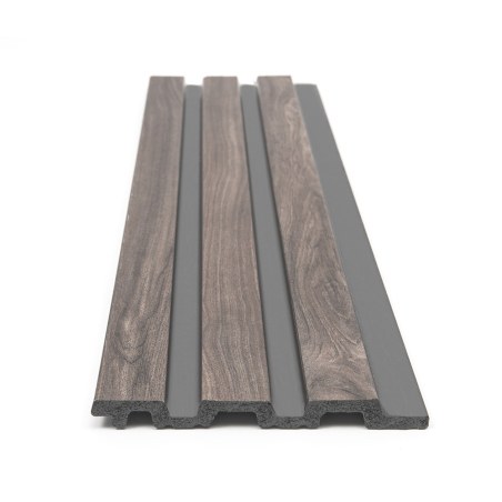 Ps Panel Με 3D Πηχακια 00 Piano 12/122/2900Mm Walnut/Dark Grey Newplan