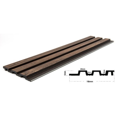 Ps Panel Με 3D Πηχακια 54 Piano 12/122/2900Mm Walnut/Dark Brown Newplan