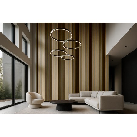 Ps Panel Με 3D Πηχακια F4 Piano 12/122/2900Mm Nat.Oak/Black Newplan