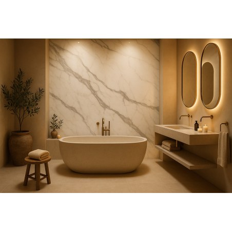 Pvc Mega Panel 2.8/1220/2800Mm Calacatta 103 Newplan