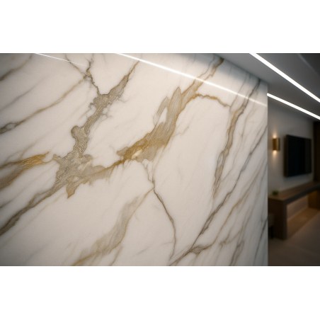 Pvc Mega Panel 2.8/1220/2800Mm Calacatta Gold 104 Newplan