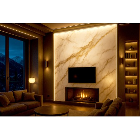 Pvc Mega Panel 2.8/1220/2800Mm Calacatta Gold 104 Newplan