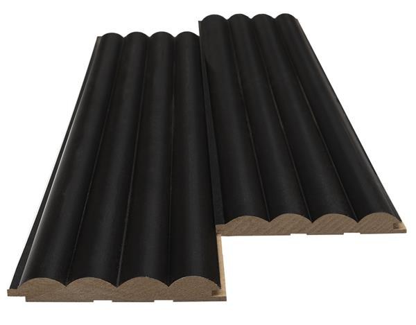 Mdf Panel Me 3D Πηχακια 805090 Wave St 16/119/2750Mm Black Edition Newplan