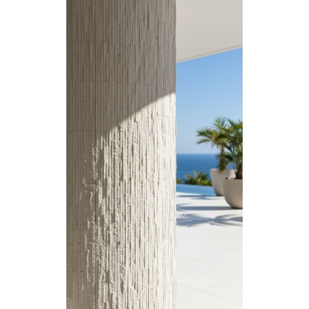 Panel Ευκαμπτης Πετρας 111020 Muretto Stone 60/1200Mm Beige White Newplan