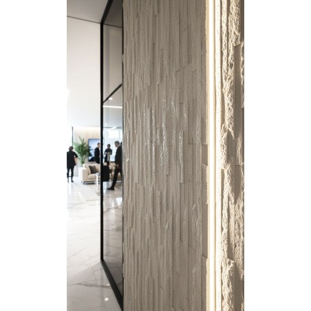 Panel Ευκαμπτης Πετρας 111020 Muretto Stone 60/1200Mm Beige White Newplan