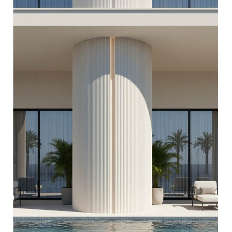 Panel Ευκαμπτης Πετρας 113020 Ripple Board 60/1200Mm Beige White Newplan