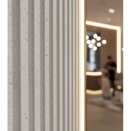 Panel Ευκαμπτης Πετρας 113020 Ripple Board 60/1200Mm Beige White Newplan