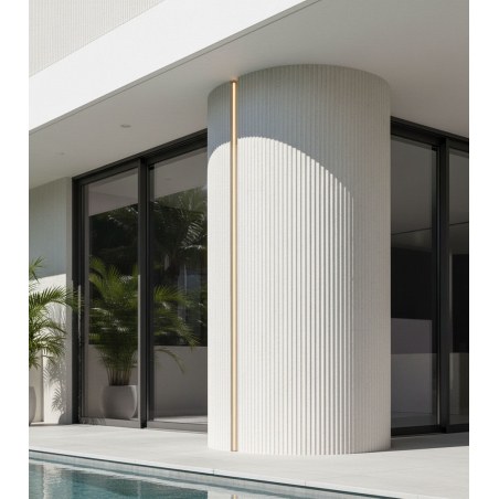 Panel Ευκαμπτης Πετρας 113020 Ripple Board 60/1200Mm Beige White Newplan