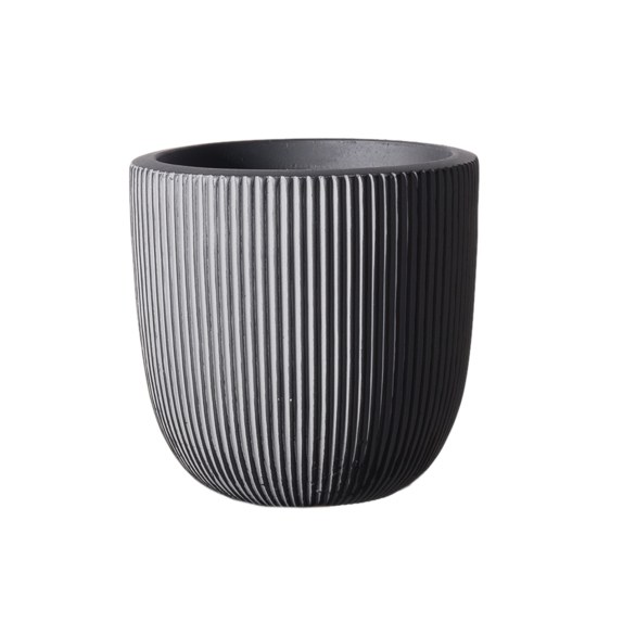 Supergreens Γλάστρα Πήλινη Στρογγυλή ''Stripe'' Γκρι XL...