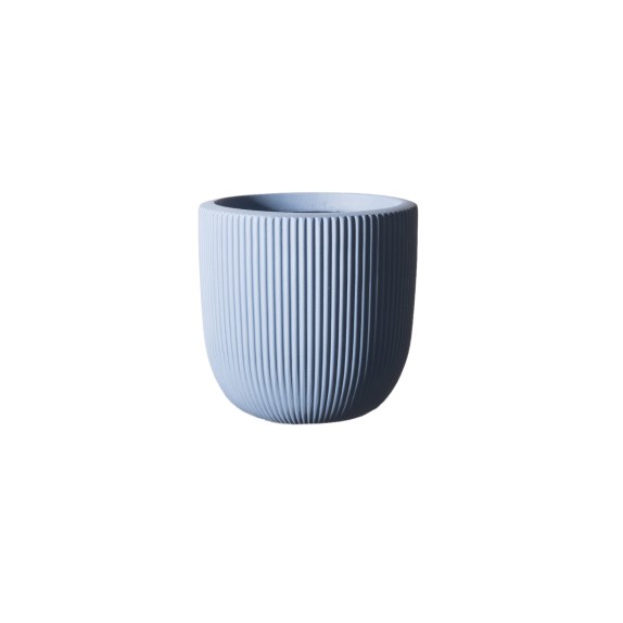 Supergreens Γλάστρα Πήλινη Στρογγυλή ''Stripe'' Μπλε S...