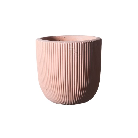 Supergreens Γλάστρα Πήλινη Στρογγυλή ''Stripe'' Σομόν XL...