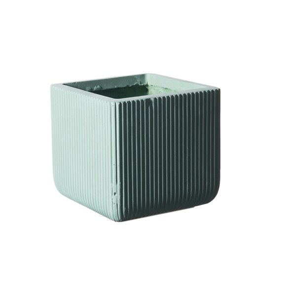 Supergreens Γλάστρα Πήλινη Τετράγωνη ''Stripe'' Μέντα XL...