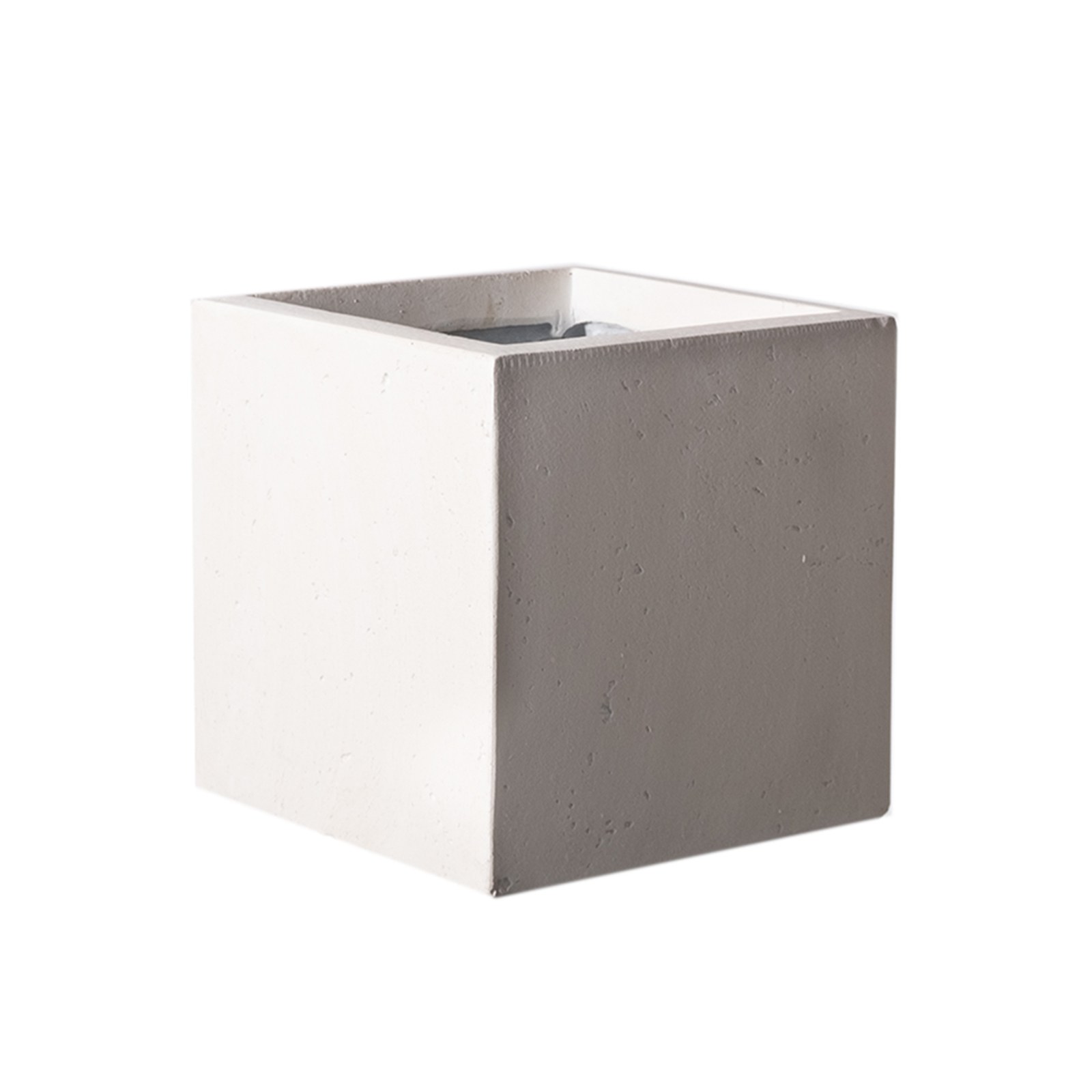 Supergreens Γλάστρα Πήλινη Τετράγωνη "Rocky" Γκρι Ανοιχτό XL 50x50x50 εκ.