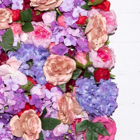 Supergreens Τεχνητή Φυλλωσιά Τριαντάφυλλο με Παιώνια Μωβ 50x50 εκ.