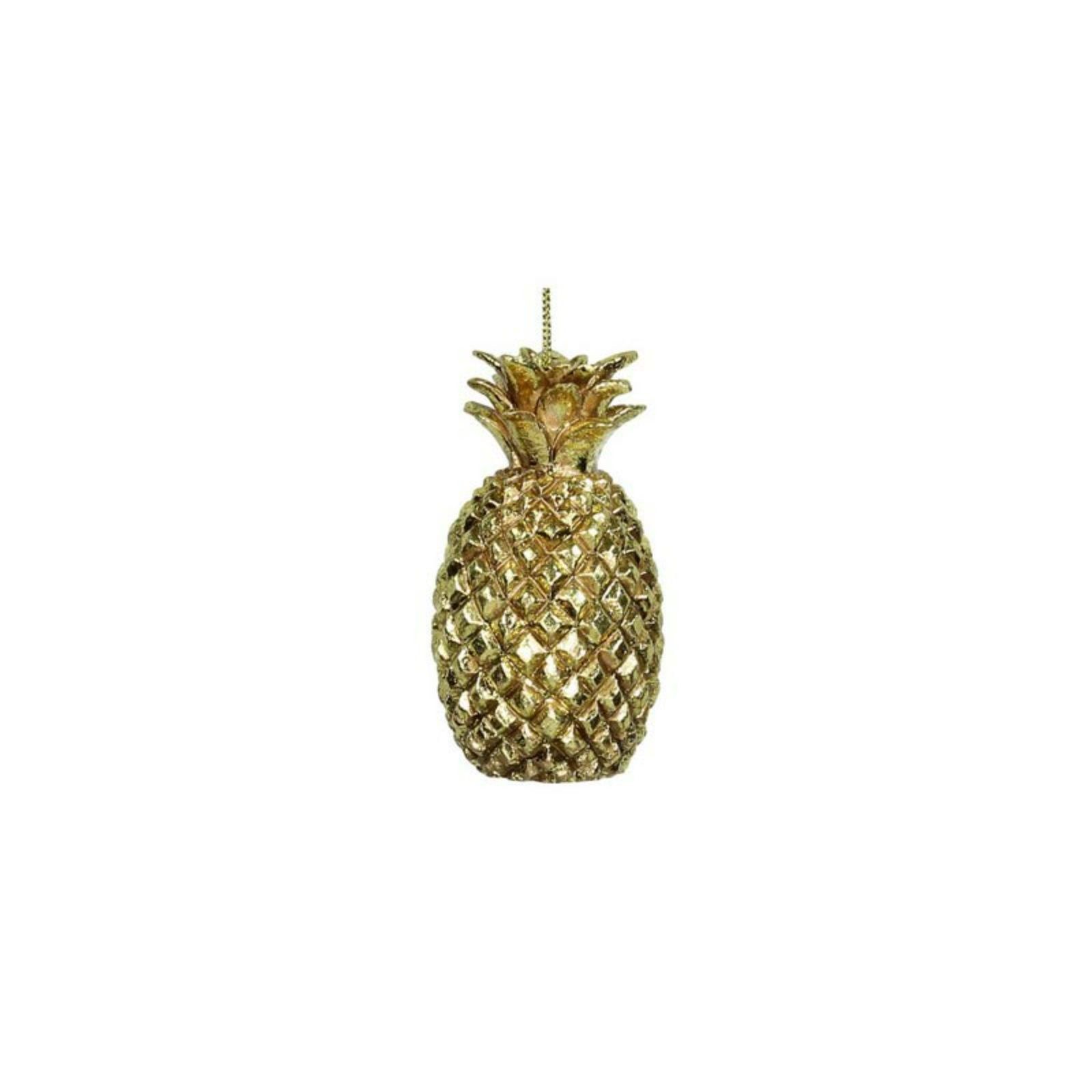 Supergreens Στολίδι Χριστουγεννιάτικο "Pineapple" Πολυρεζίνη Χρυσό 4,5 εκ.