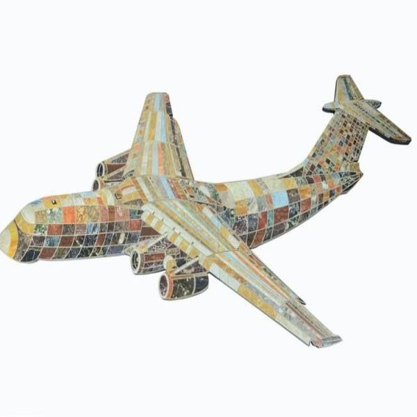 Supergreens Πίνακας “Vintage Airplane” Ξύλινος 307x125 εκ.