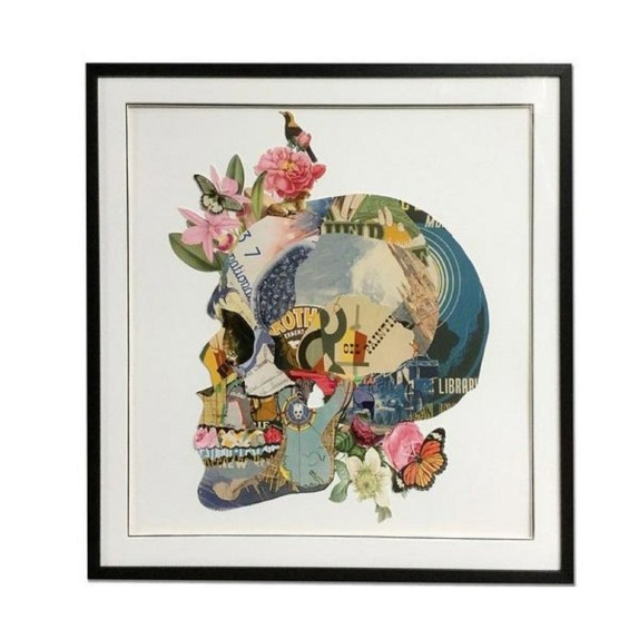 Supergreens Πίνακας Κολάζ “Skull” 100x100 εκ.