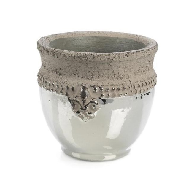 Supergreens Βάζο Κεραμικό Ασημί 14,5 εκ.