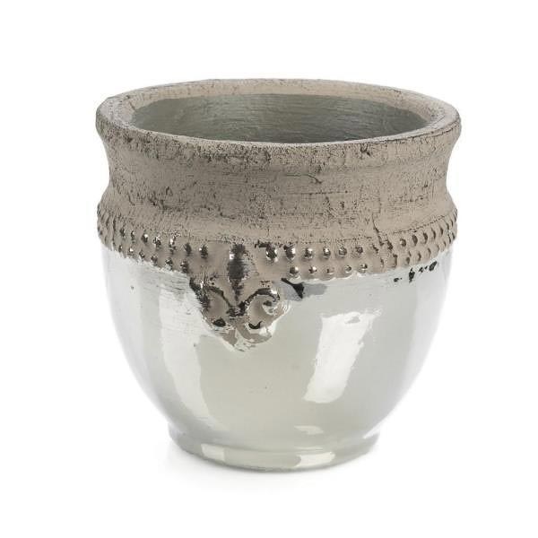 Supergreens Βάζο Κεραμικό Ασημί 14,5 εκ.
