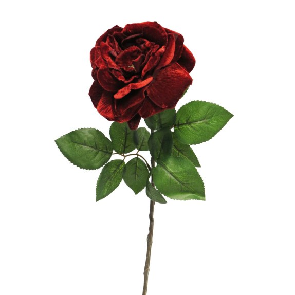 Supergreens Τεχνητό Κλωνάρι Τριαντάφυλλο Βελούδο Κόκκινο...