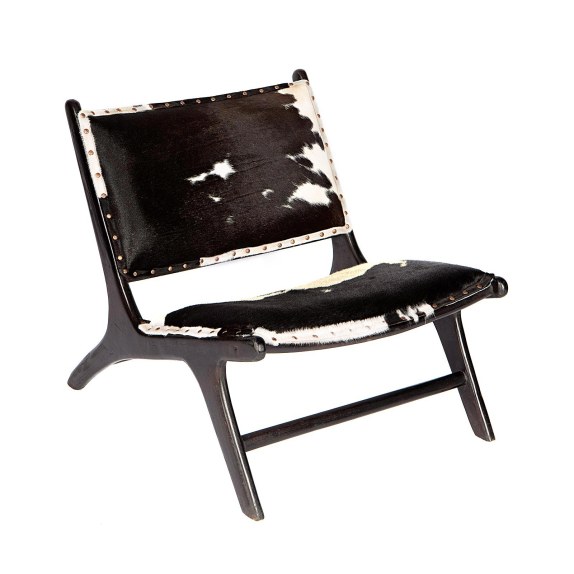 Supergreens Καρέκλα Lounge Δερμάτινη Teak Αγελάδα...