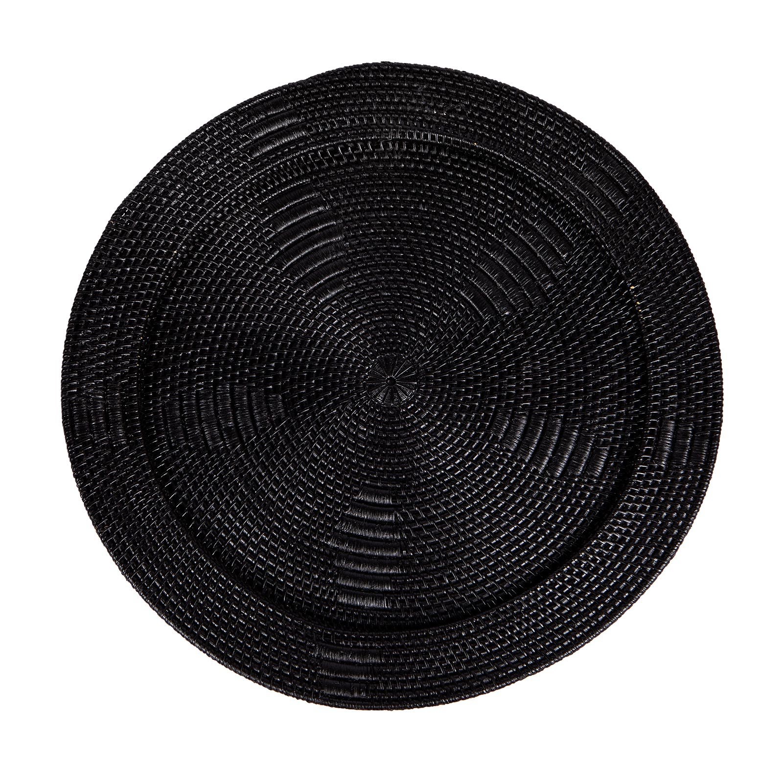 Supergreens Δίσκος Σερβιρίσματος Ρατάν Μαύρος Ø70 εκ.