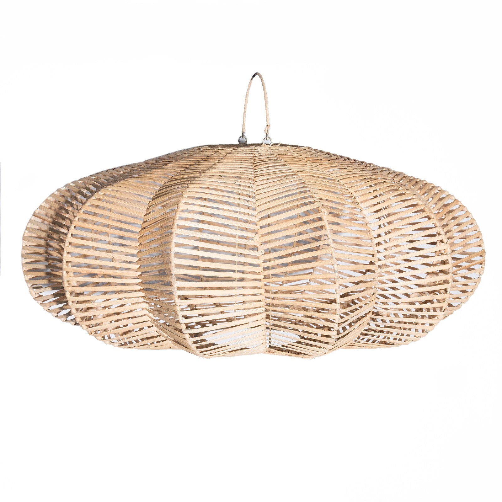 Supergreens Φωτιστικό Οροφής Ρατάν "Flower" Χωρίς Ντουί Φυσικό 70x70x35 εκ.