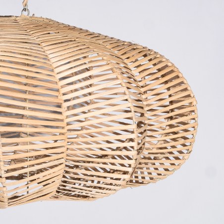 Supergreens Φωτιστικό Οροφής Ρατάν "Flower" Χωρίς Ντουί Φυσικό 70x70x35 εκ.