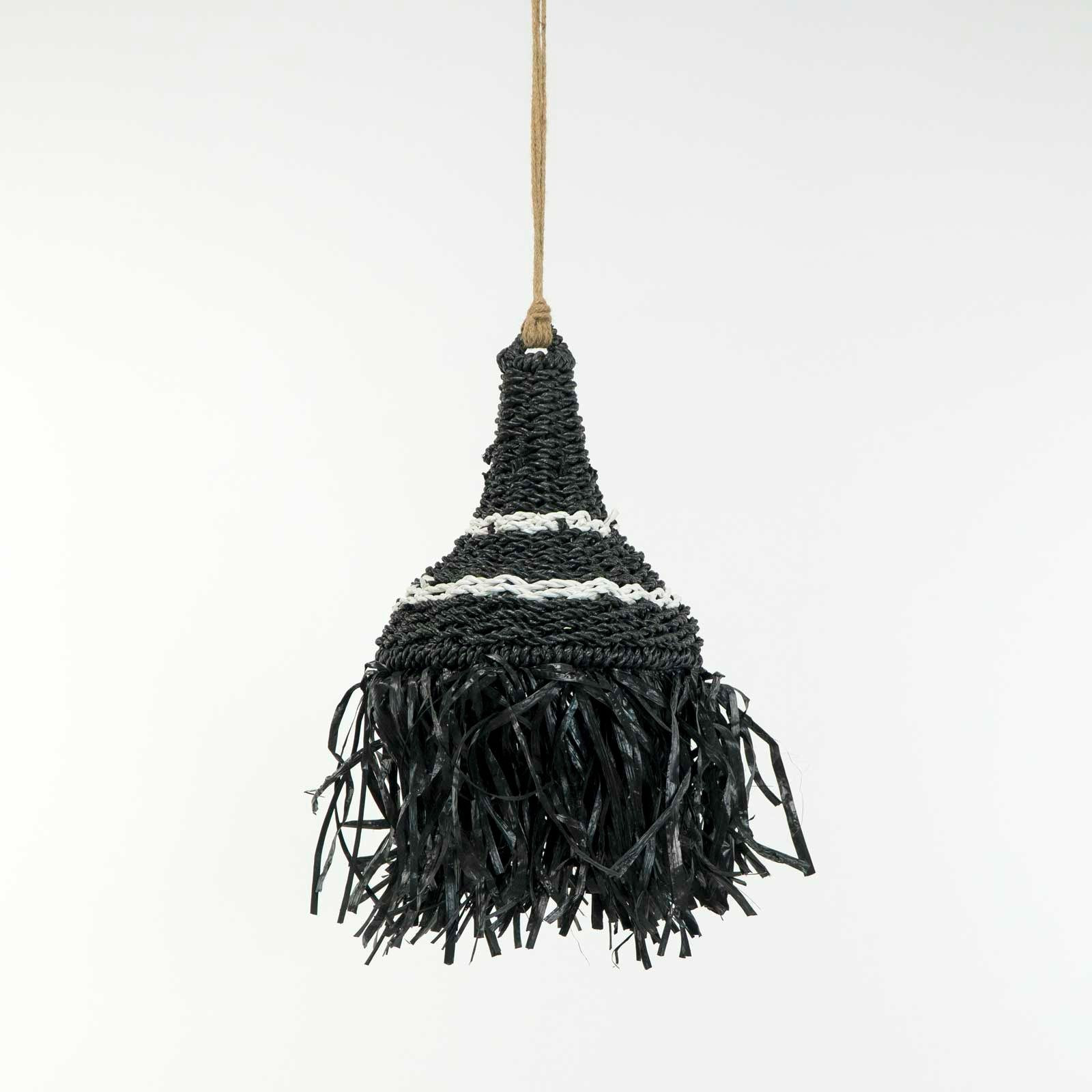 Supergreens Φωτιστικό Οροφής Ρατάν "Motif" Χωρίς Ντουί Μαύρο 30x30x50 εκ.