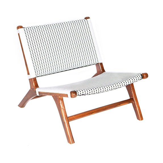 Supergreens Καρέκλα Teak Συνθετικό Ρατάν Λευκή 87x70x70 εκ.