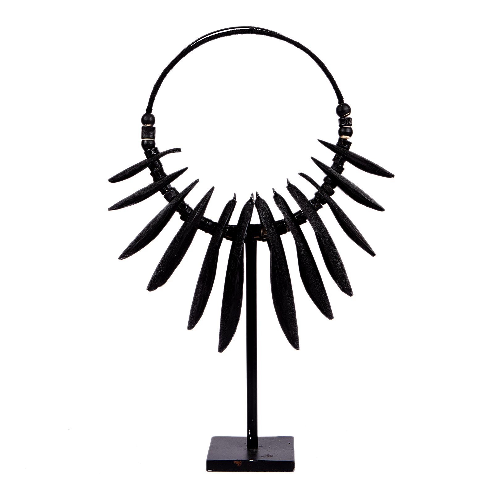 Supergreens Διακοσμητικό Κολιέ Κοχύλι σε Stand Μαύρο 75 εκ.