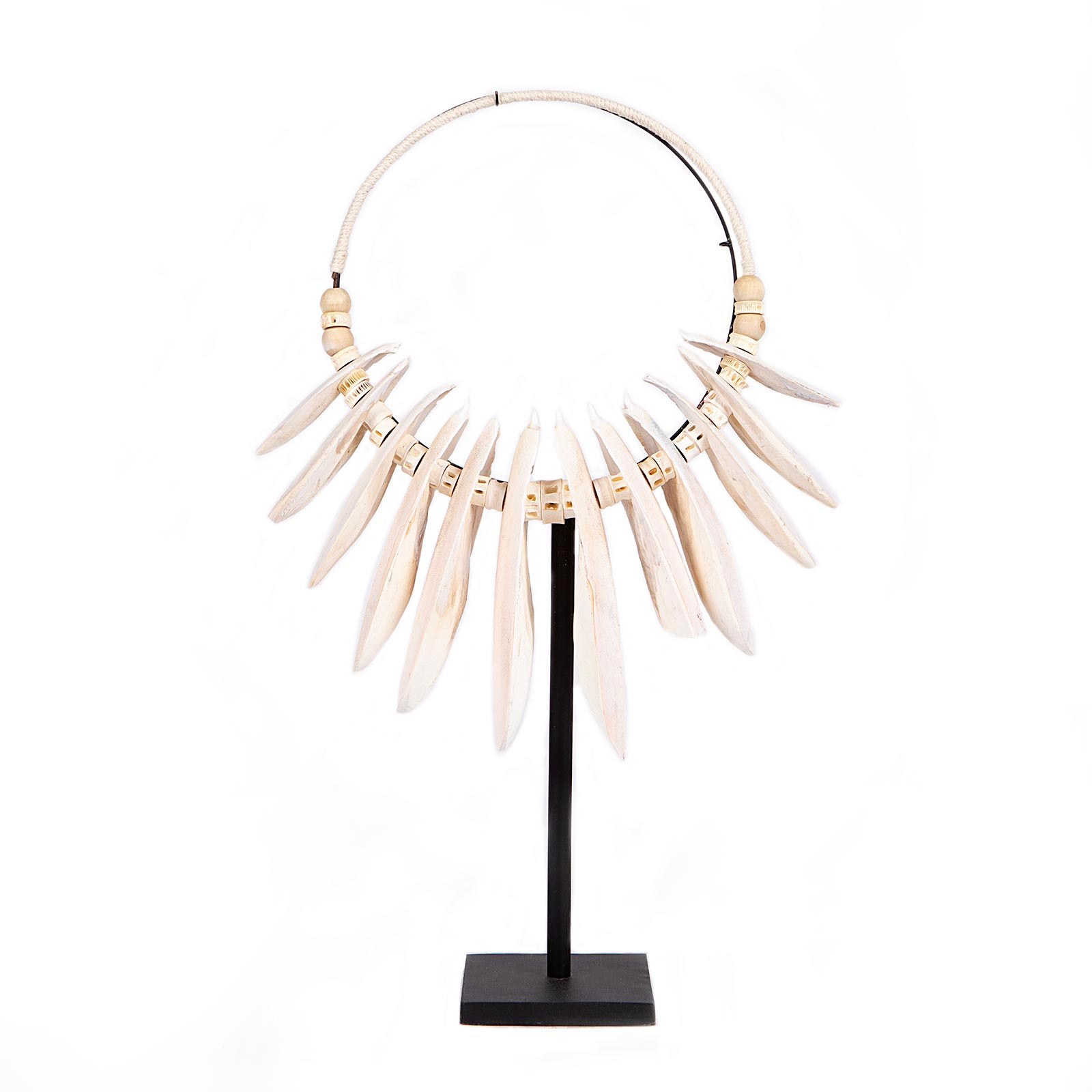 Supergreens Διακοσμητικό Κολιέ Κοχύλι σε Stand Λευκό 75 εκ.