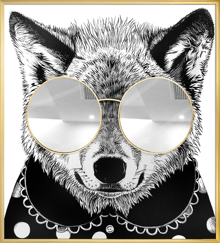 Supergreens Πίνακας "Racoon Thug Life" με Ασημί καθρέφτη MDF/Καμβάς 118x130 εκ.