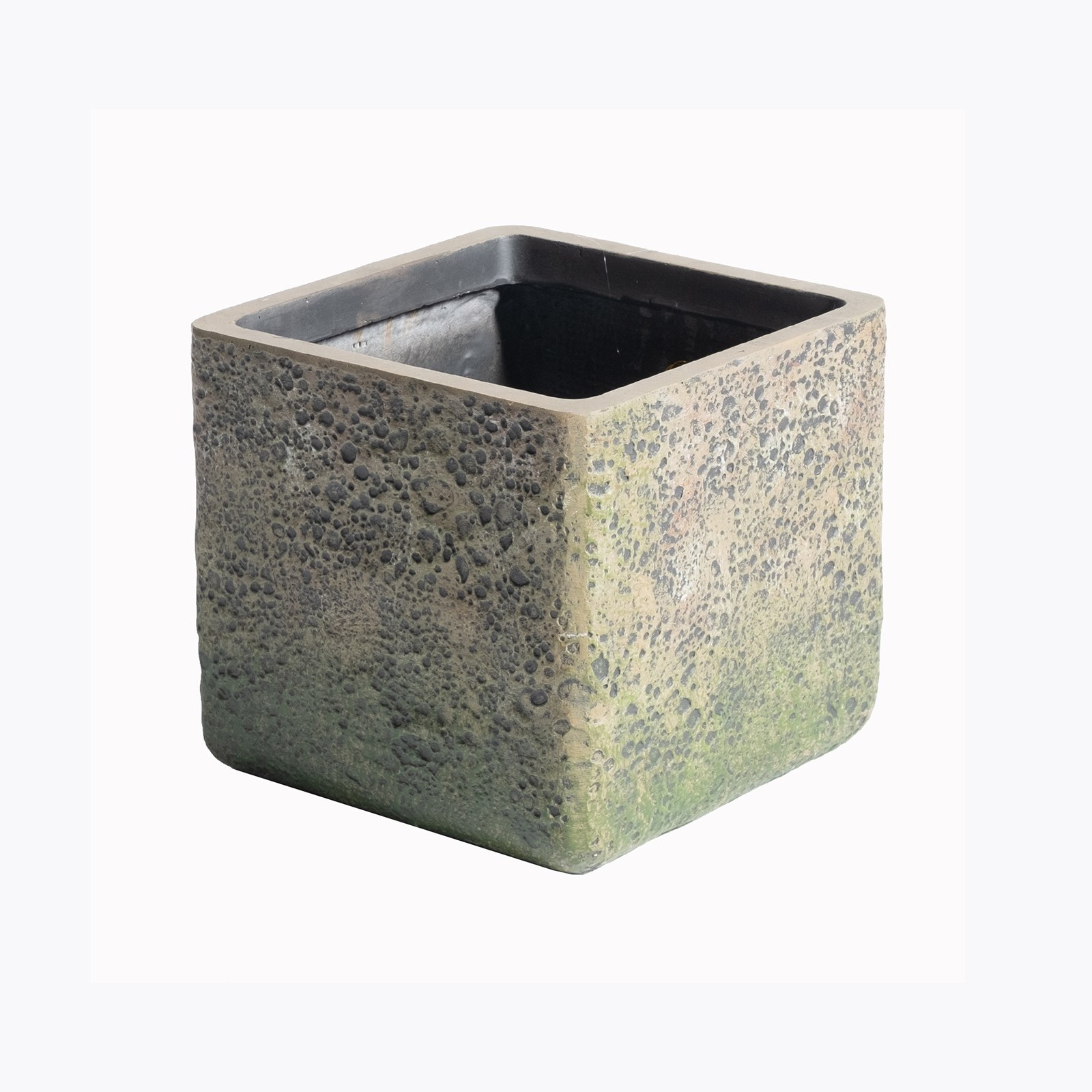 Supergreens Γλάστρα Πήλινη Τετράγωνη Βρύα Πράσινη 37x37x32 εκ.