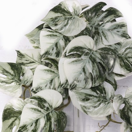 Supergreens Τεχνητή Κρεμαστή Μονστέρα Albo Variegata Πράσινη 45 εκ.