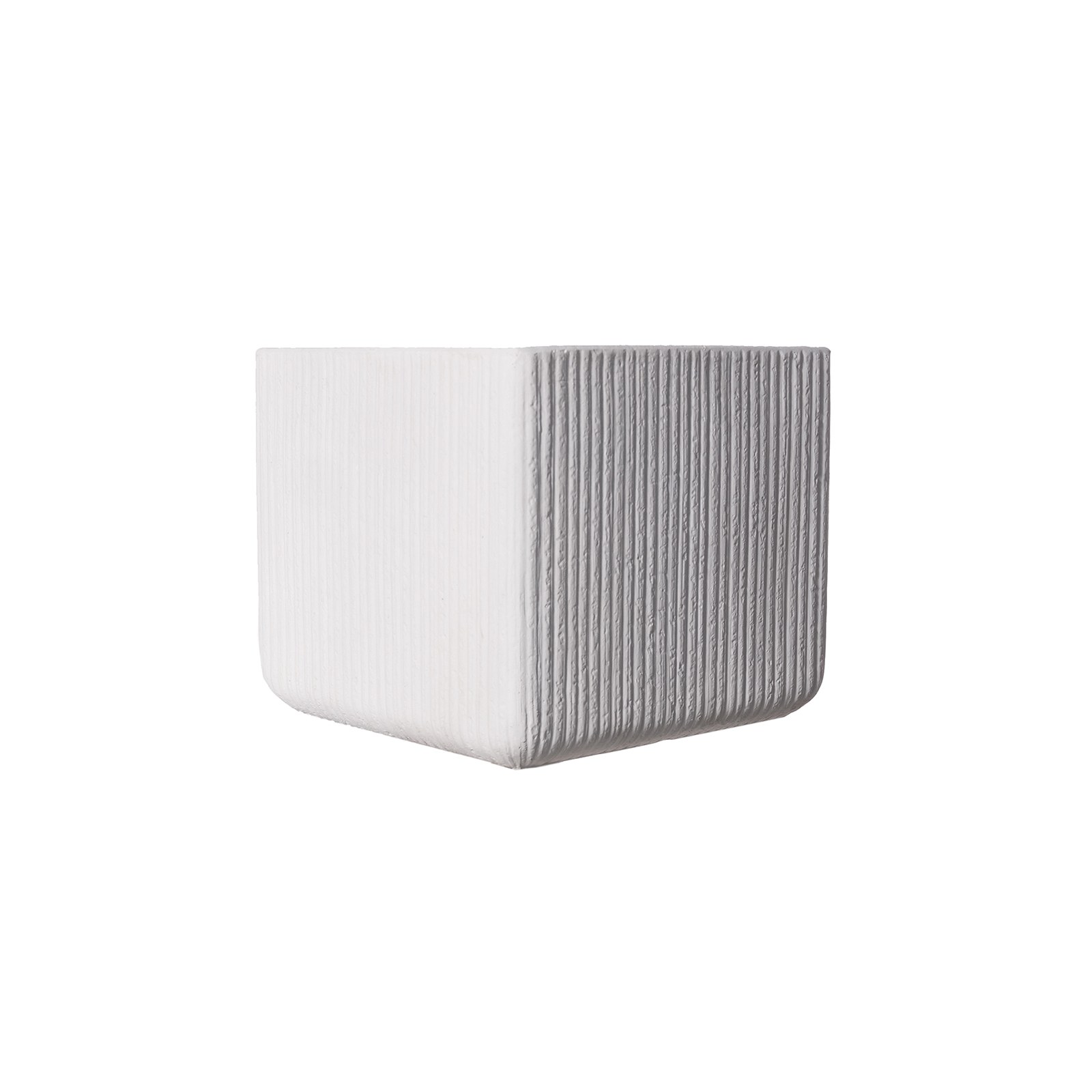 Supergreens Γλάστρα Πήλινη Τετράγωνη "Stripe" Λευκή S 23x23x22 εκ.