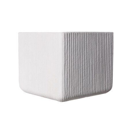 Supergreens Γλάστρα Πήλινη Τετράγωνη "Stripe" Λευκή L 37x37x32 εκ.