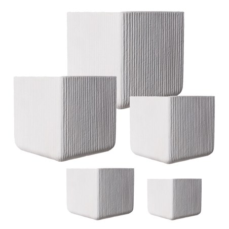 Supergreens Γλάστρα Πήλινη Τετράγωνη "Stripe" Λευκή L 37x37x32 εκ.