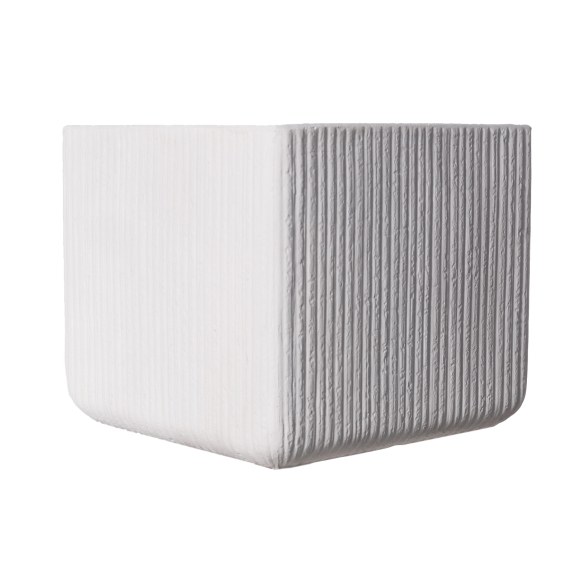 Supergreens Γλάστρα Πήλινη Τετράγωνη "Stripe" Λευκή XL...