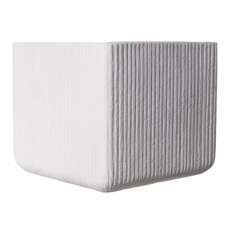 Supergreens Γλάστρα Πήλινη Τετράγωνη "Stripe" Λευκή XXL 55x55x47 εκ.
