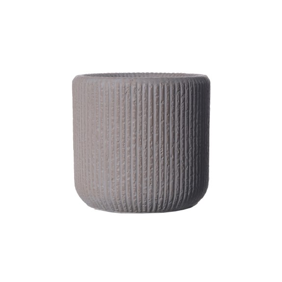 Supergreens Γλάστρα Πήλινη Στρογγυλή "Stripe" Καφέ S...