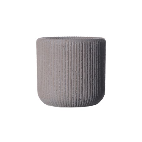 Supergreens Γλάστρα Πήλινη Στρογγυλή "Stripe" Καφέ S 27x27x25 εκ.