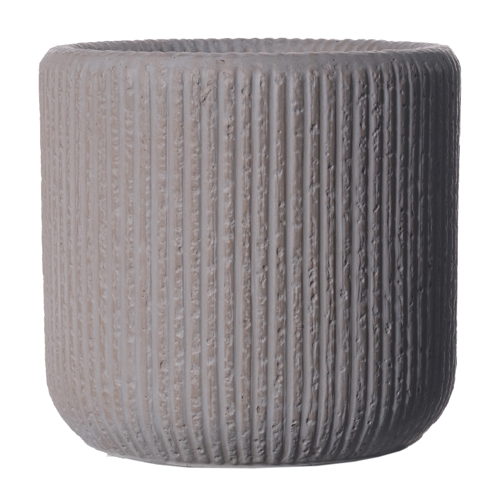 Supergreens Γλάστρα Πήλινη Στρογγυλή "Stripe" Καφέ XL 50x50x47 εκ.