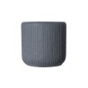 Supergreens Γλάστρα Πήλινη Στρογγυλή "Stripe" Γκρι Σκούρο S 27x27x25 εκ.