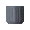 Supergreens Γλάστρα Πήλινη Στρογγυλή "Stripe" Γκρι Σκούρο M 34x34x32 εκ.