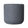Supergreens Γλάστρα Πήλινη Στρογγυλή "Stripe" Γκρι Σκούρο L 42x42x40 εκ.