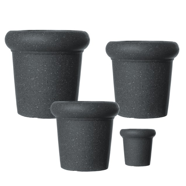 Supergreens Γλάστρα Πήλινη με Γείσο "Spot" Γκρι...