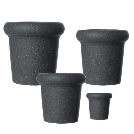 Supergreens Γλάστρα Πήλινη με Γείσο "Spot" Γκρι L 48x48x48 εκ.